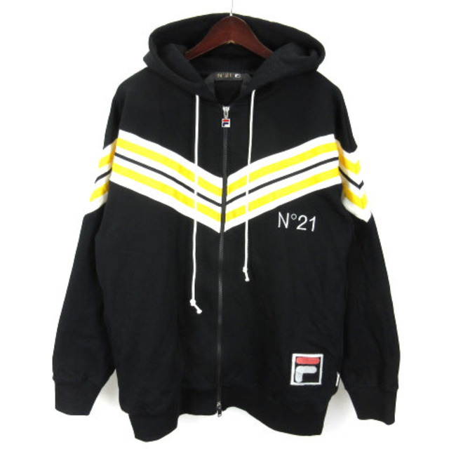 N°21 FILA ジップアップ パーカー フーディー 長袖 L ブラック - パーカー