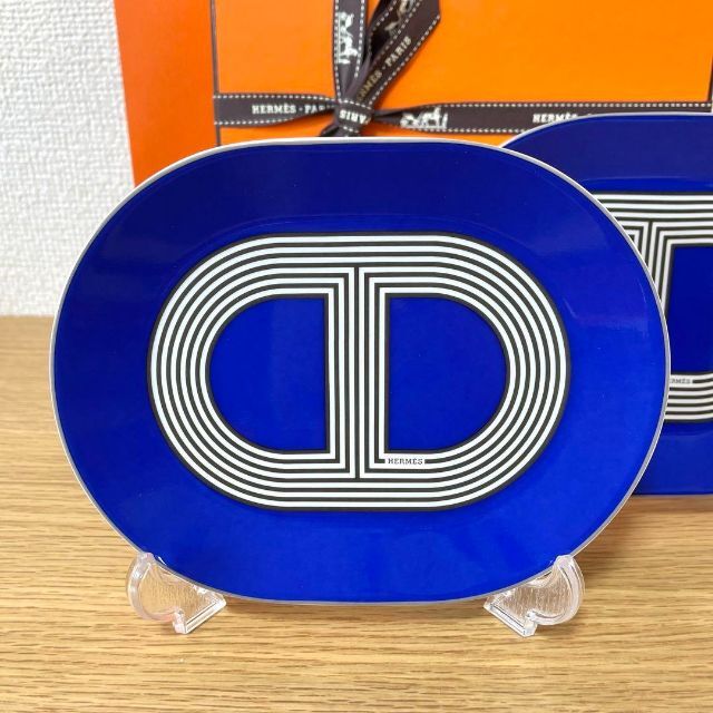 Hermes - 【ブルー 2枚】エルメス ラリー 24 オーバルプレートミニ