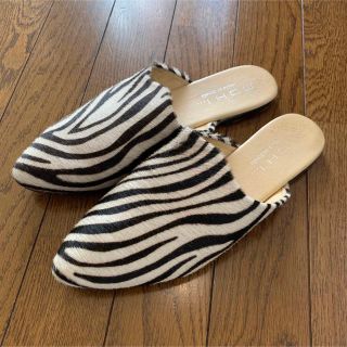 MOHI PONY ZEBRA Babouche ゼブラ バブーシュ(スリッポン/モカシン)