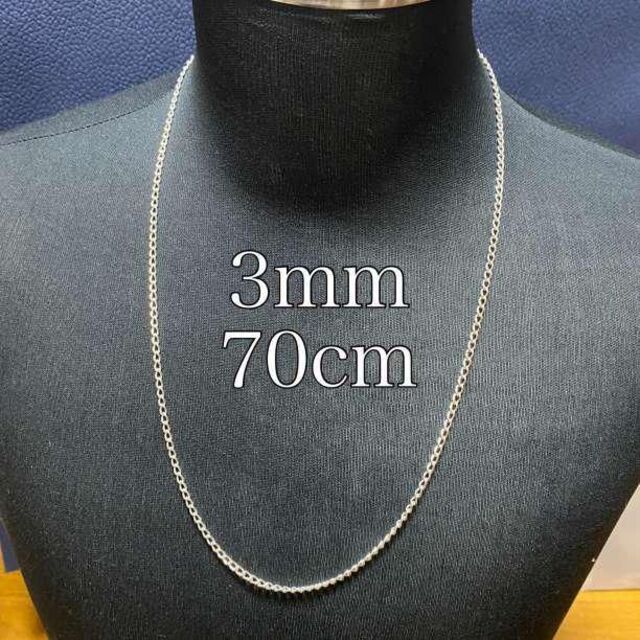 70cm ステンレス ロングチェーンネックレス 喜平 3mm 太め メンズの通販 by TK's shop|ラクマ