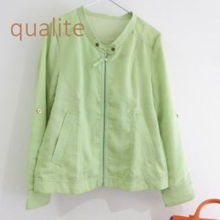 カリテ(qualite)のqualite カリテ　未使用　2重シフォン　ライダース ジャケット　春夏(ノーカラージャケット)