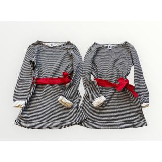 プチバトー(PETIT BATEAU)のプチバトー♡双子ボーダーワンピース　チュニック(ワンピース)