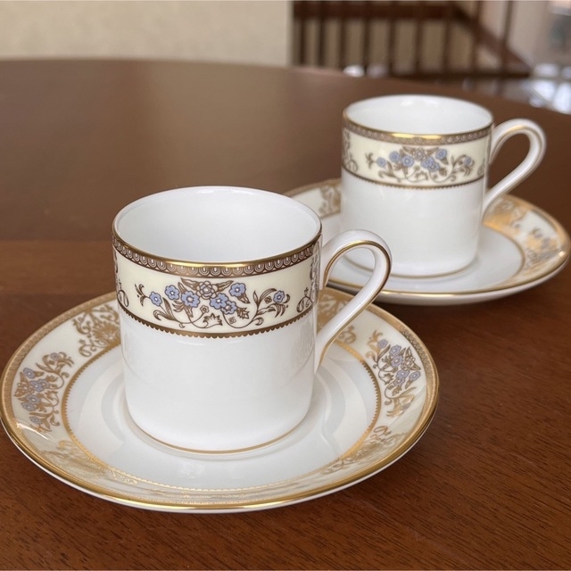 WEDGWOOD(ウェッジウッド)の【黒壺美品】ウェッジウッド★クリブデン★デミタスC/S ペア インテリア/住まい/日用品のキッチン/食器(食器)の商品写真