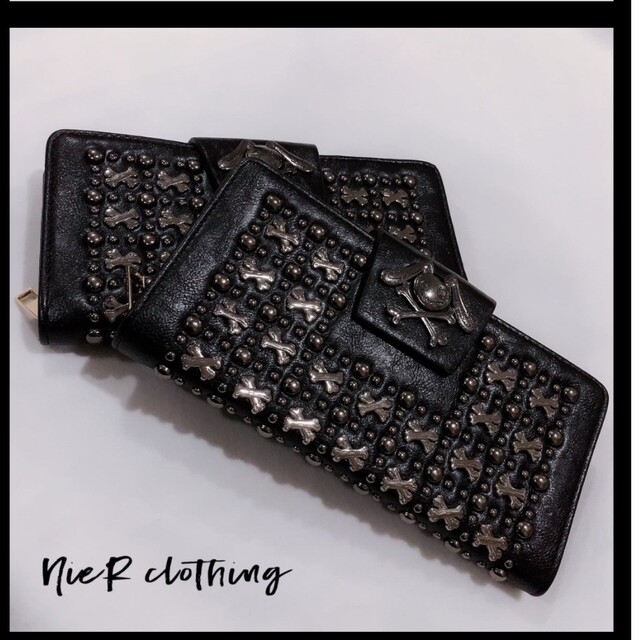 NieR STUDS LONG BLACK WALLET レディースのファッション小物(財布)の商品写真