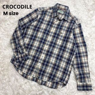 クロコダイル(Crocodile)のCROCODILE  シャツ Mサイズ チェック 刺繍ロゴ(シャツ)