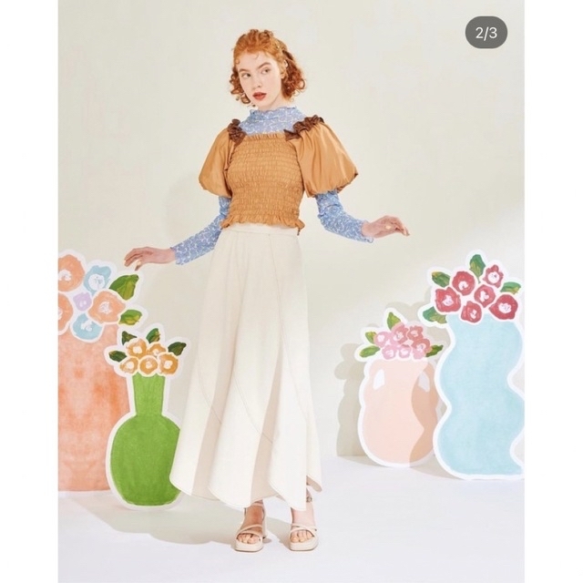 poppy あさぎーにょ マーガレットデニムスカート(S)