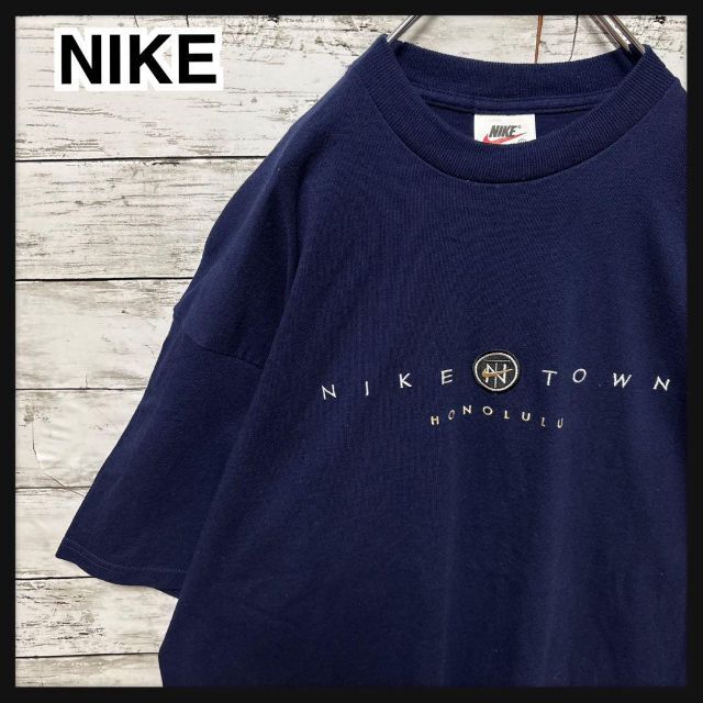 希少XLサイズ】ナイキ☆刺繍ビッグロゴ 最高デザイン半袖TシャツUSA製