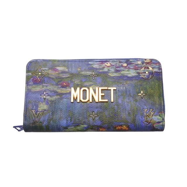 LOUIS VUITTON ルイヴィトン 長財布 MONET モネ 2017年限定 マスターズコレクション PVC レザー ブルー ゴールド 美品  47785