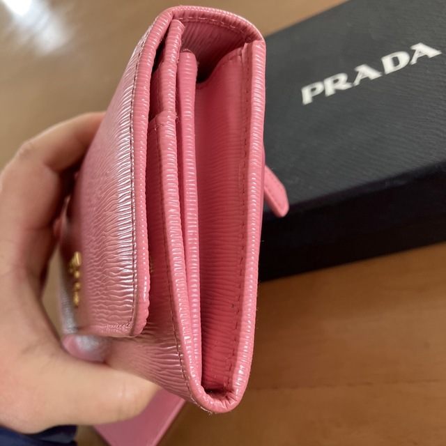 【PRADA】長財布 サフィアーノレザー 二つ折り財布 ピンク パスケース 【PRADA】長財布 サフィアーノレザー 二つ折り財布 ピンク パスケース