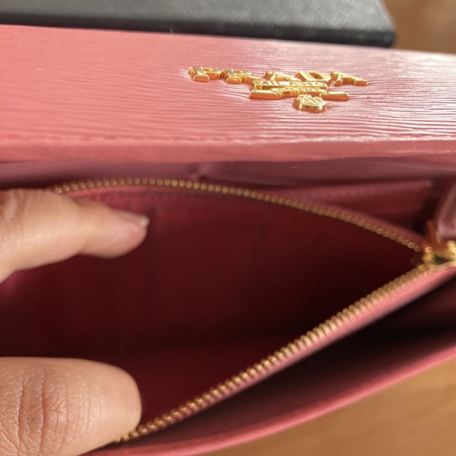 PRADA - 【PRADA】長財布 サフィアーノレザー 二つ折り財布 ピンク