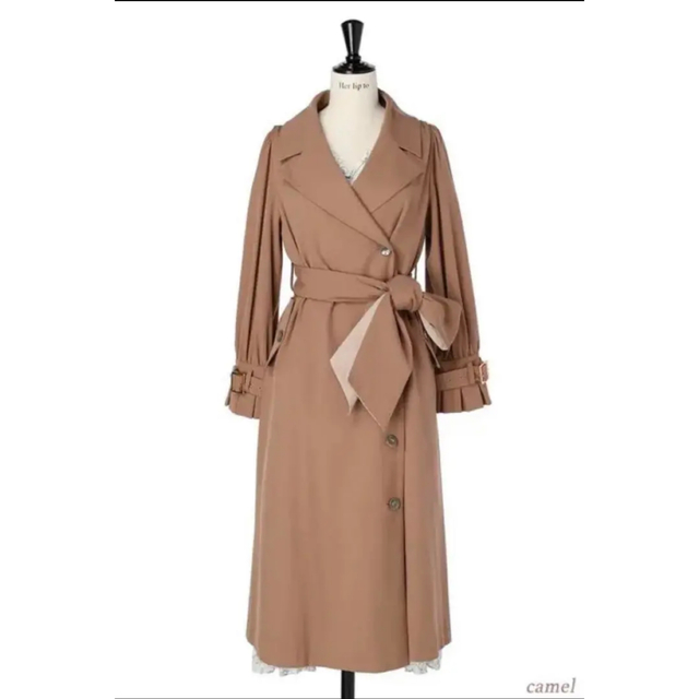 herlipto Belted Dress Trench Coat camelポリエステル100％裏地