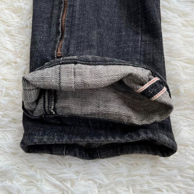 美品】エヴィス ジーンズ デニムパンツ ボンテージ カモメ ステッチ 赤