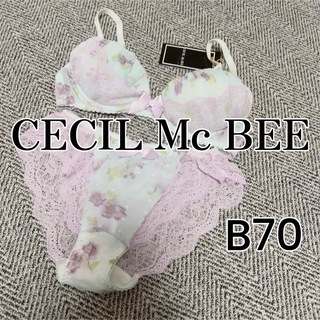 セシルマクビー(CECIL McBEE)のCECIL Mc BEE♡花柄×レースブラショーツセット(ブラ&ショーツセット)
