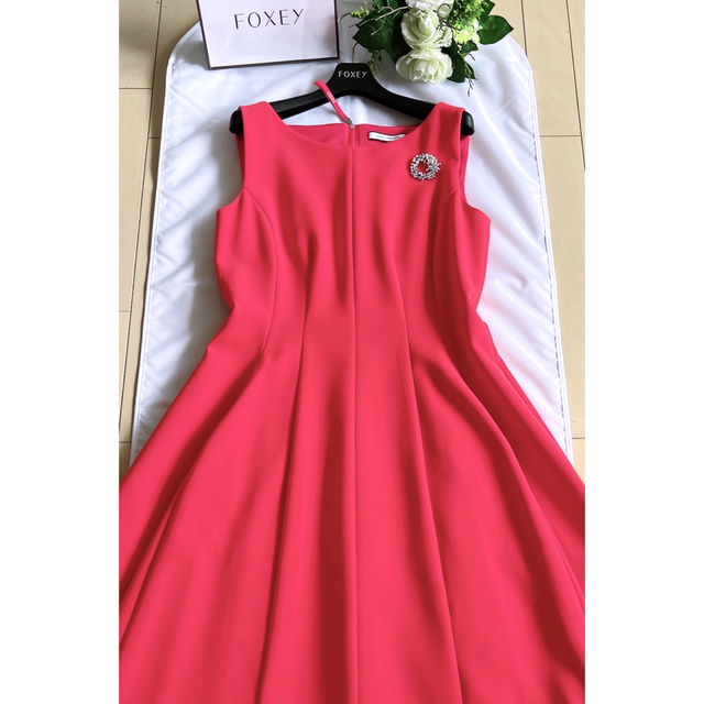 FOXEY レッドワンピース希少42 極美品 Rene-