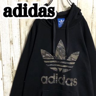 新品 adidas フード付きパーカー メンズ M ブラック 迷彩