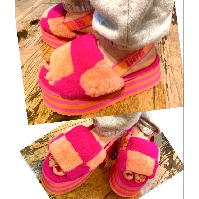 UGG(アグ)の完売しました。。。。。✨超美品✨24✨UGG✨ディスコ チェッカー✨厚底サンダル レディースの靴/シューズ(サンダル)の商品写真