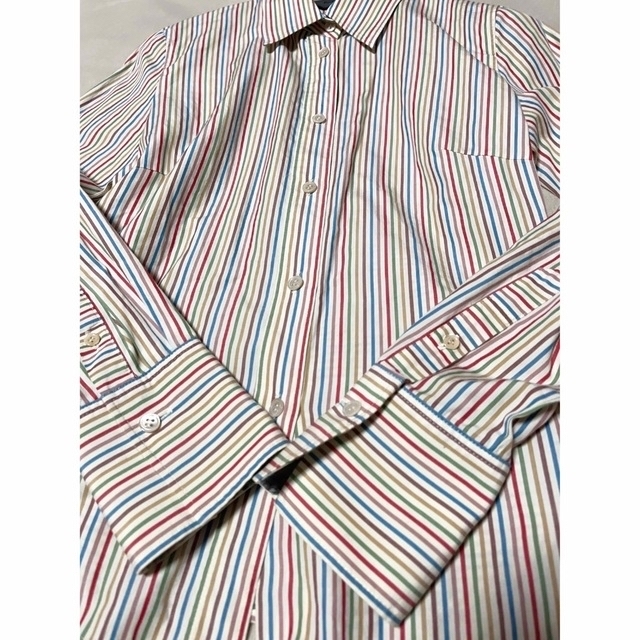 Paul Smith(ポールスミス)のポールスミスブラック　綿100% カラフルストライプシャツ　size42 レディースのトップス(シャツ/ブラウス(長袖/七分))の商品写真