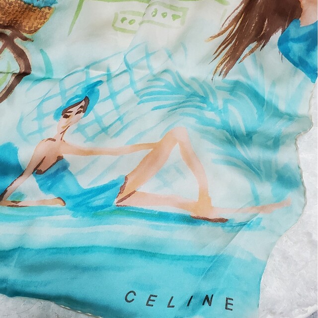 celine(セリーヌ)の☆CELINE☆薄手スカーフ☆お洒落☆中古品☆ レディースのファッション小物(バンダナ/スカーフ)の商品写真