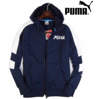 プーマ(PUMA)の【PUMA/プーマ】スウェットパーカ ジップアップパーカー メンズLサイズ（紺）(パーカー)