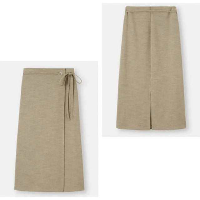 GU(ジーユー)のジーユー GU ラップナロースカート【34・ブラウン】Sサイズ レディースのスカート(ロングスカート)の商品写真