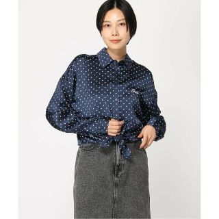 ゲス(GUESS)の【ネイビー(P7ID)】(W)Eco Bow Jun Shirt(シャツ/ブラウス(長袖/七分))