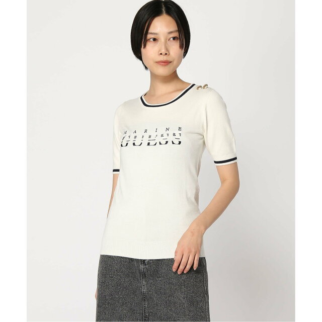 GUESS(ゲス)の【クリーム(G012)】(W)Cate Marine Logo Top レディースのトップス(ニット/セーター)の商品写真