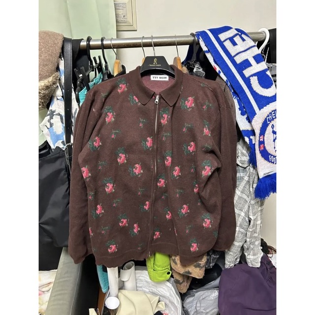 TTT_MSW Flower Knit Polo Brown 20AW