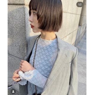 アメリヴィンテージ(Ameri VINTAGE)の新品未使用タグ付き★ MEER.  メーア  FLOWER LACE TOPS(シャツ/ブラウス(長袖/七分))