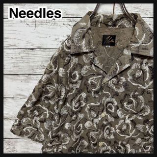 ニードルス(Needles)の【入手困難】ニードルス☆総柄　刺繍ロゴ　最高デザインオープンカラー半袖シャツ美品(シャツ)