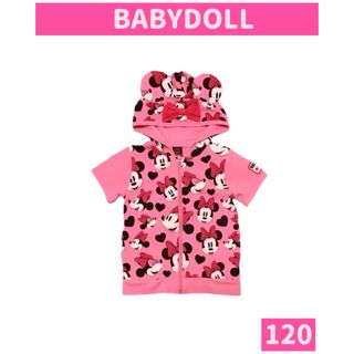 ベビードール(BABYDOLL)のBABYDOLL×Disney ミニー 半袖 パーカー size120(Tシャツ/カットソー)