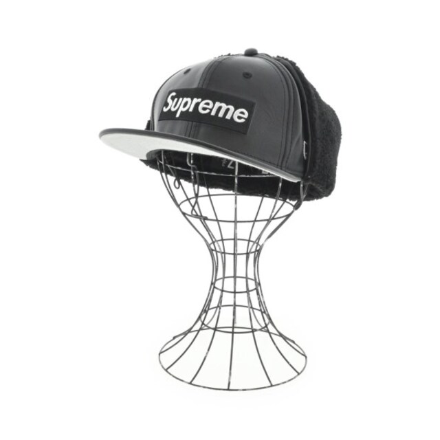 毎回完売【送料無料】 Supreme シュプリーム キャップ 58.7 黒 【古着