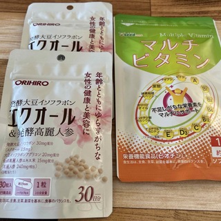 オリヒロ(ORIHIRO)の発酵大豆イソフラボンエクオール＆発酵高麗人参×2袋(その他)