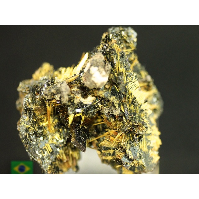 天然原石 タイチン太陽ゴールドルチル原石結晶 太針金紅石 放射ルチル /約34g