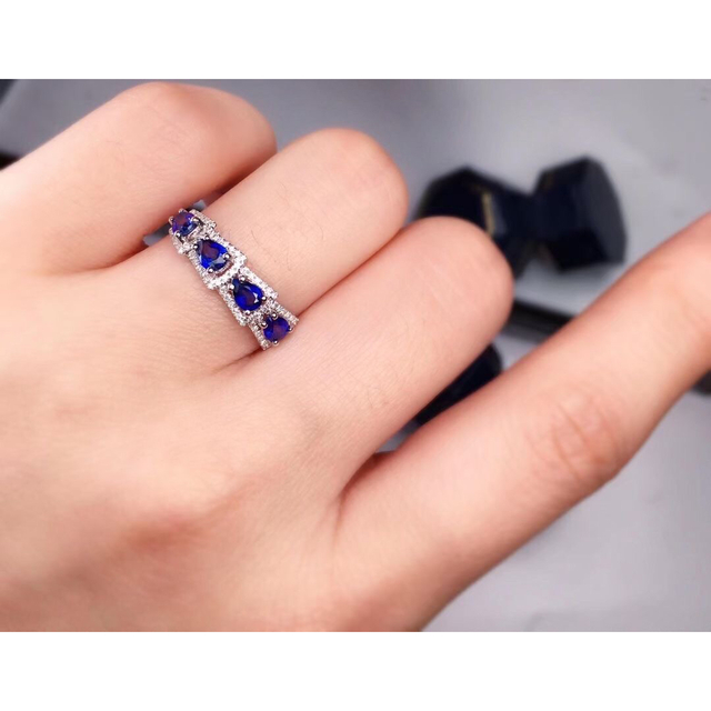 天然 ブルーサファイア ダイヤ リング1.2ct k18 ¥ プチプラ www