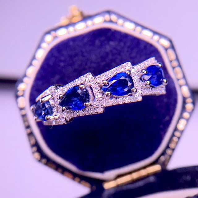 天然 ブルーサファイア ダイヤ リング1.2ct k18 ¥ - リング(指輪)