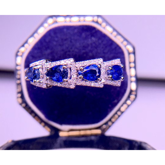 天然 ブルーサファイア ダイヤ リング1.2ct k18 ¥ プチプラ www