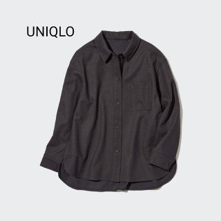 ユニクロ(UNIQLO)の美品　UNIQLO　ブラッシュドジャージーシャツジャケット(シャツ/ブラウス(長袖/七分))