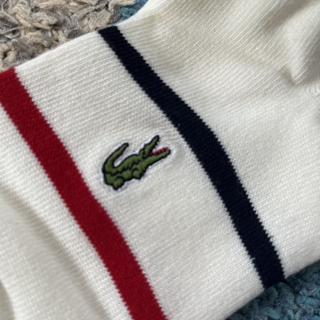 LACOSTE(ラコステ)のラコステLACOSTEボーダーくるぶし丈アンクルローソックス靴下２５〜２７センチ メンズのレッグウェア(ソックス)の商品写真