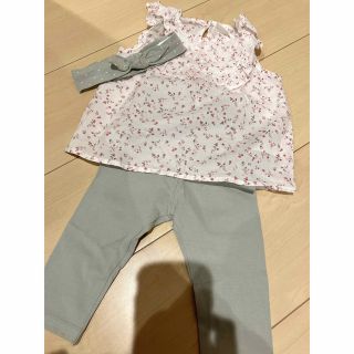 新品未使用☆H&M  セットアップ　上下セット　ヘアバンド付き☆(シャツ/カットソー)