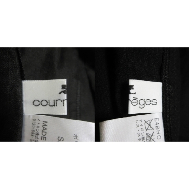 Courreges(クレージュ)のクレージュ ジャケット テーラード ストレッチ 麻 カジュアル ボタン 38 黒 レディースのジャケット/アウター(その他)の商品写真