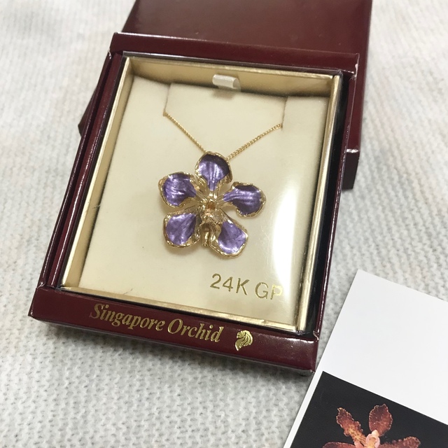 シンガポール オーキッド ネックレス ブローチ 24K GPの通販 by ぴんた