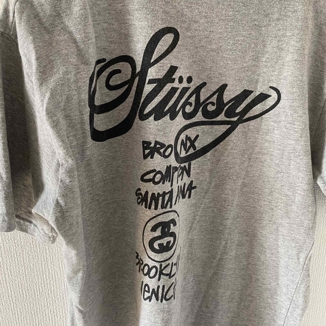 《USA製》stussy☆ステューシー☆M☆グラフィックロゴ☆グレー☆灰