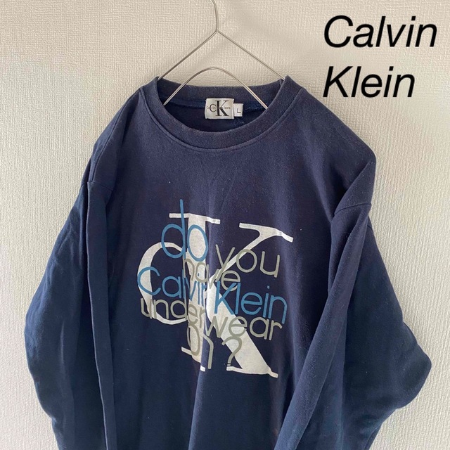 CalvinKleinカルバンクラインロンtシャツメンズ長袖ネイビー紺LY2K