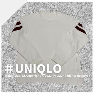 ユニクロ(UNIQLO)のユニクロ UNIQLO トレーナー スウェット 白 XL 大きめサイズ✓1873(トレーナー/スウェット)