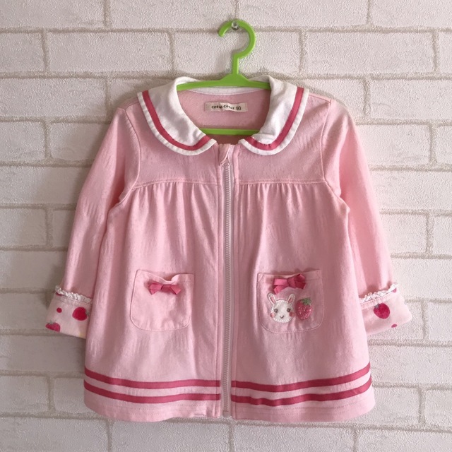 coeur a coeur(クーラクール)のクーラクール うさみみ カーディガン 90 キッズ/ベビー/マタニティのキッズ服女の子用(90cm~)(カーディガン)の商品写真