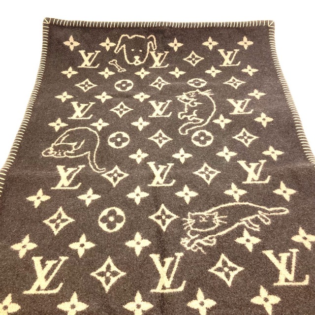 LOUIS VUITTON(ルイヴィトン)のルイヴィトン LOUIS VUITTON クヴェルチュール スモール キャットグラム MP2260 毛布 インテリア 猫 アニマル ブランケット ウール ブラウン インテリア/住まい/日用品のインテリア/住まい/日用品 その他(その他)の商品写真