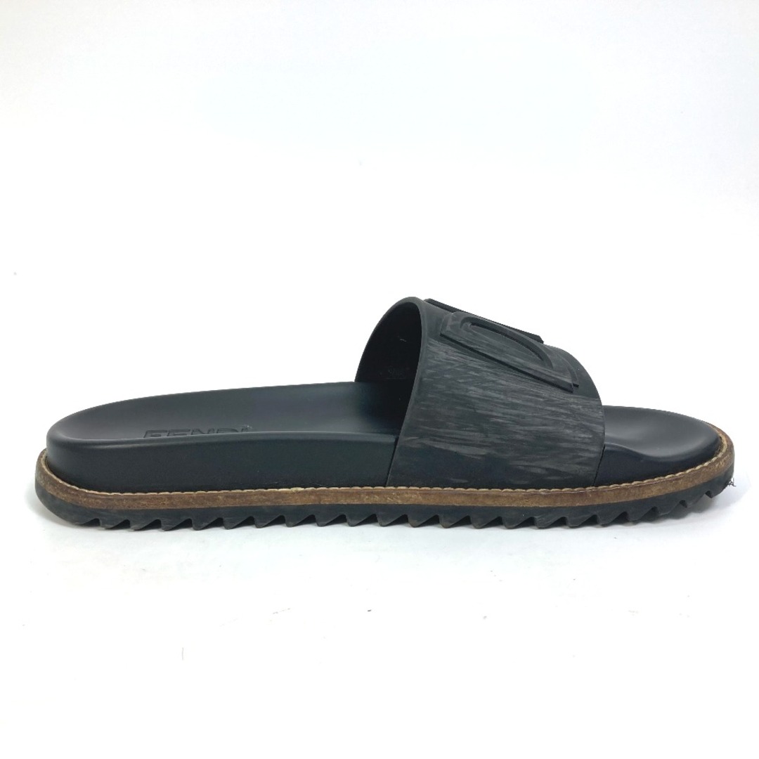 FENDI(フェンディ)のフェンディ FENDI ロゴ 7X1148 フラットサンダル 靴 サンダル ラバー ブラック メンズの靴/シューズ(サンダル)の商品写真