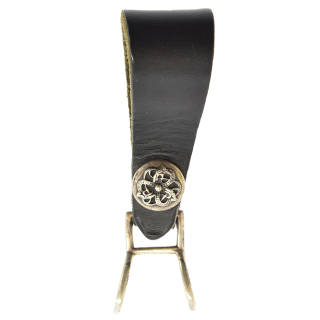 CHROME HEARTS クロムハーツ BELT LOOP ベルトループ ケルティックボールボタン レザー ベルトループ ブラック95センチ横幅