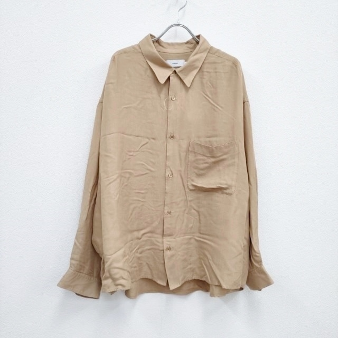 Graphpaper(グラフペーパー)のGraphpaper Viscose Regular Collar Big Sleeve Shirt 定価30800円 GM201-50021 長袖シャツ ベージュ メンズ グラフペーパー【中古】3-0317M♪ メンズのトップス(シャツ)の商品写真