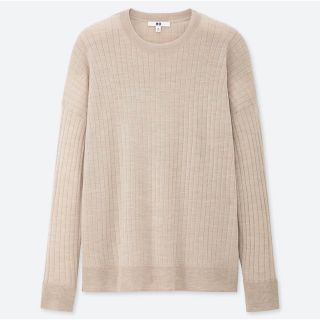 ユニクロ(UNIQLO)のメリノブレンドリブクルーネックセーター（長袖）(ニット/セーター)